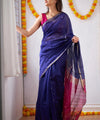 Blue Cotton Saree | Festive & Party Wear