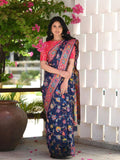 Blue Cotton Saree | Traditional Handloom Wear