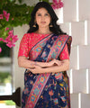 Blue Cotton Saree | Traditional Handloom Wear
