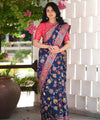Blue Cotton Saree | Traditional Handloom Wear