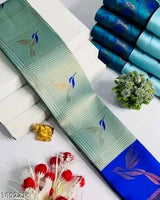 Blue Grey Kanjivaram Silk Saree | Wedding & Festive Wear