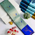Blue Grey Kanjivaram Silk Saree | Wedding & Festive Wear