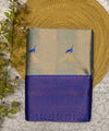 Blue Grey Kanjivaram Silk Saree | Wedding & Festive Wear