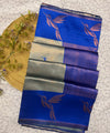 Blue Grey Kanjivaram Silk Saree | Wedding & Festive Wear