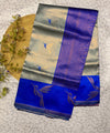 Blue Grey Kanjivaram Silk Saree | Wedding & Festive Wear