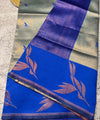 Blue Grey Kanjivaram Silk Saree | Wedding & Festive Wear