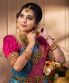 Blue Jacquard Silk Saree | Festival & Ceremony Wear