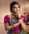 Blue Jacquard Silk Saree | Festival & Ceremony Wear