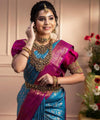 Blue Jacquard Silk Saree | Festival & Ceremony Wear