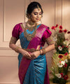 Blue Jacquard Silk Saree | Festival & Ceremony Wear