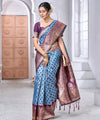 Blue Jacquard Silk Saree | Rich Zari Border Saree