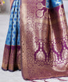 Blue Jacquard Silk Saree | Rich Zari Border Saree