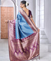 Blue Jacquard Silk Saree | Rich Zari Border Saree