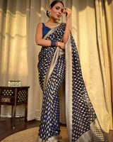 Blue Jacquard Silk Saree | Wedding & Festive Wear