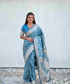 Blue Jacquard Silk Saree | Wedding & Reception Wear