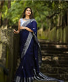 Blue Jacquard Silk Saree | Wedding & Reception Wear