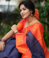 Blue Jacquard Silk Saree | Wedding & Reception Wear