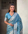 Blue Jacquard Silk Saree | Wedding & Reception Wear