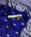 Blue Jacquard Silk Saree | Wedding & Reception Wear