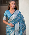 Blue Jacquard Silk Saree | Wedding & Reception Wear