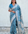 Blue Jacquard Silk Saree | Wedding & Reception Wear