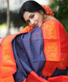 Blue Jacquard Silk Saree | Wedding & Reception Wear
