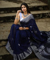 Blue Jacquard Silk Saree | Wedding & Reception Wear