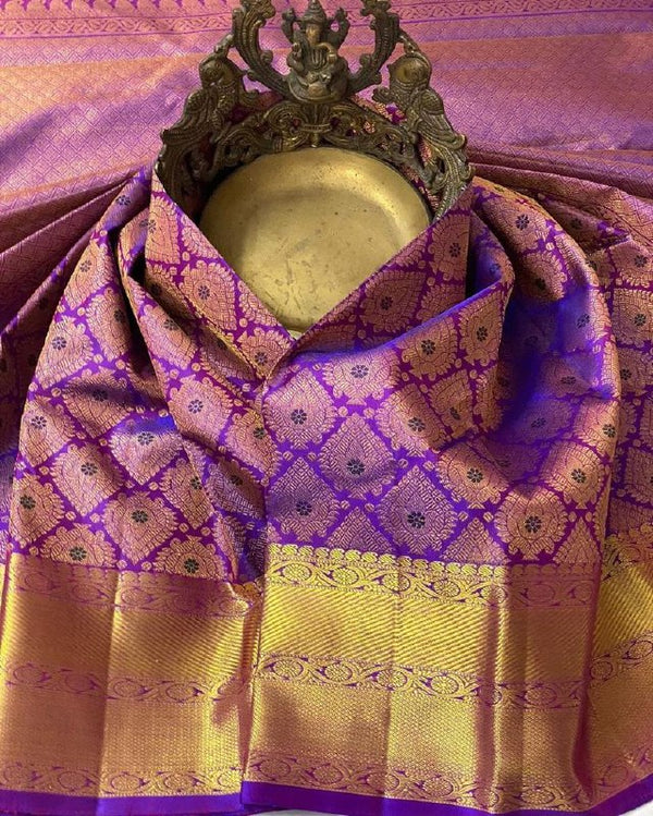 Blue Kanjivaram Silk Saree | Festive & Party Wear