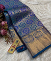 Blue Kanjivaram Silk Saree | Traditional Wedding Wear