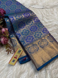 Blue Kanjivaram Silk Saree | Traditional Wedding Wear
