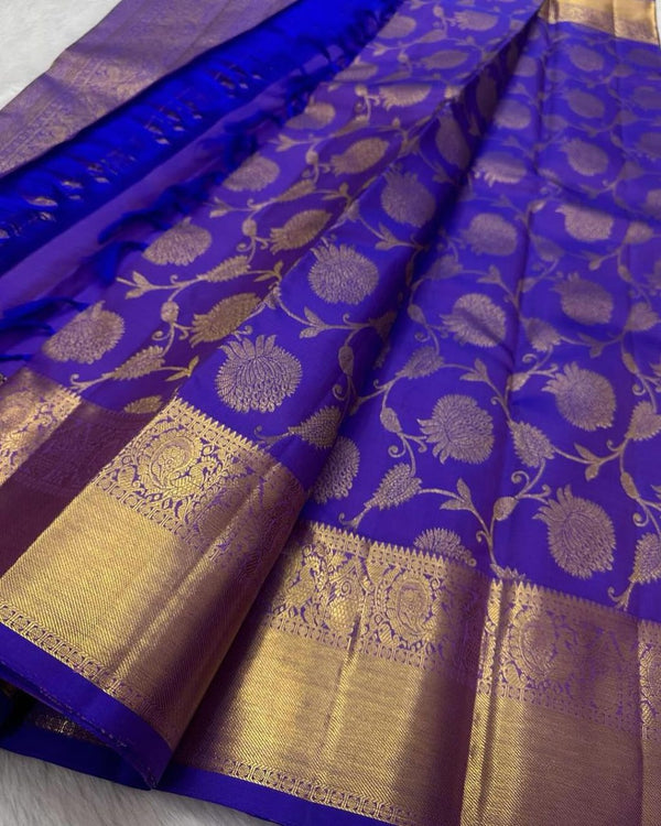 Blue Kanjivaram Silk Saree | Traditional Wedding Wear