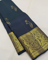Blue Kanjivaram Silk Saree | Traditional Zari Weave