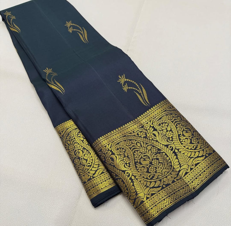 Blue Kanjivaram Silk Saree | Traditional Zari Weave