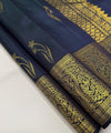 Blue Kanjivaram Silk Saree | Traditional Zari Weave