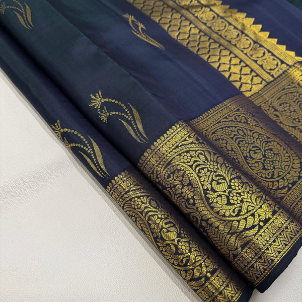 Blue Kanjivaram Silk Saree | Traditional Zari Weave