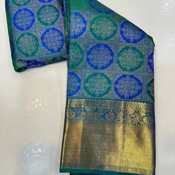 Blue Kanjivaram Silk Saree | Wedding & Reception Wear