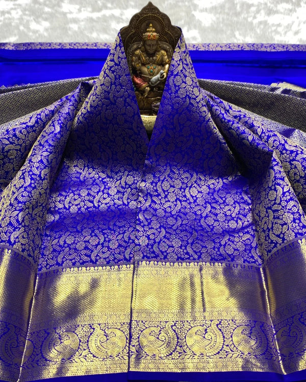 Blue Kanjivaram Silk Saree | Wedding & Reception Wear