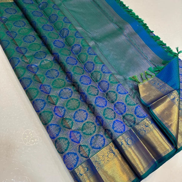 Blue Kanjivaram Silk Saree | Wedding & Reception Wear