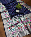 Blue Paithani Silk Saree | Traditional Wedding Wear