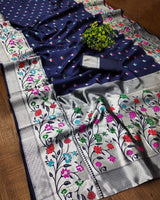 Blue Paithani Silk Saree | Traditional Wedding Wear