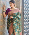 Bottle Green Banarasi Silk Saree | Festival & Ceremony Wear