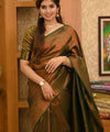 Bottle Green Banarasi Silk Saree | Festive & Party Wear
