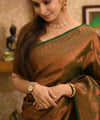 Bottle Green Banarasi Silk Saree | Festive & Party Wear