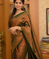 Bottle Green Banarasi Silk Saree | Festive & Party Wear