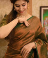 Bottle Green Banarasi Silk Saree | Festive & Party Wear