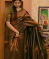 Bottle Green Banarasi Silk Saree | Festive & Party Wear