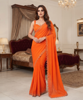 Bright Orange Silk Saree | Wedding & Festive Wear