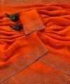 Bright Orange Silk Saree | Wedding & Festive Wear