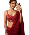 Bright Red Bollywood Designer Saree | Party & Festive Wear