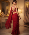 Bright Red Bollywood Designer Saree | Party & Festive Wear
